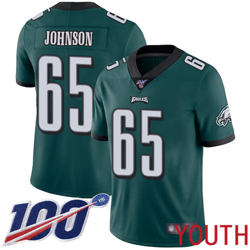 Youth Philadelphia Eagles #65 Lane Johnson Midnight Green Team Color Vapor Untouchable NFL Jersey Limited1->youth nfl jersey->Youth Jersey